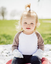 Load image into Gallery viewer, Best baby scratch mitts sleeves on the market - It can be worn under or over other clothing and coordinates well with other colours they are wearing.